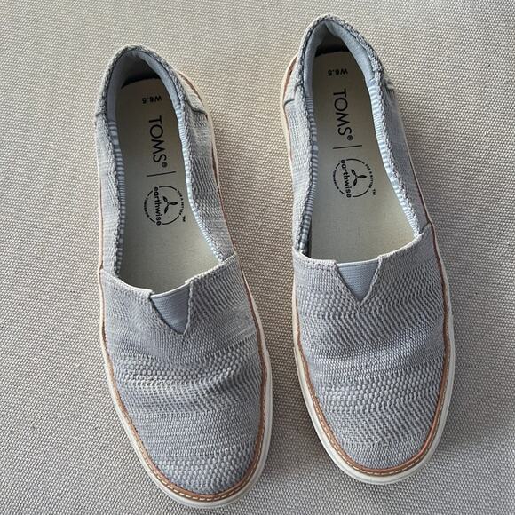 Tom’s Parker Cupsole gray slip-on durable and comfortable canvas sneakers 6.5 W - Picture 4 of 16